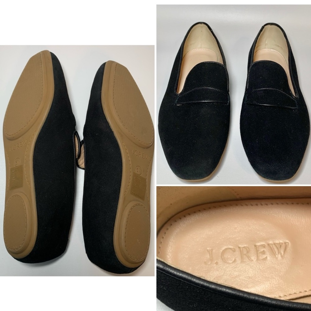 J.Crew black Georgie suede penny